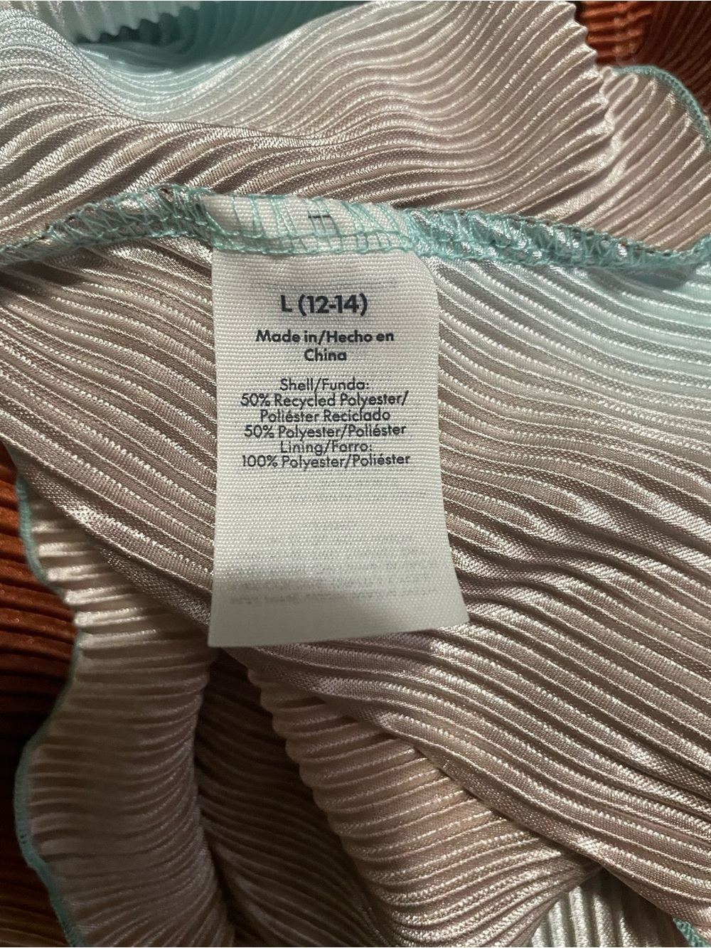 Teal & Rust Pleated Slip Dress - Picture 8 of 8